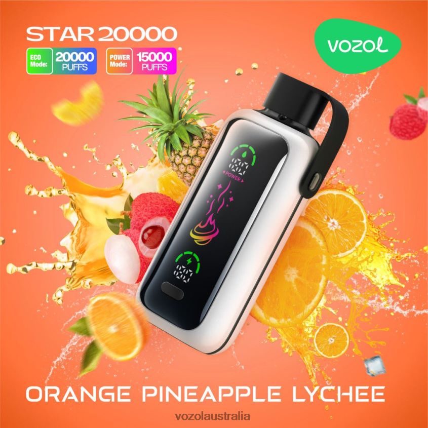 VOZOL Vape Review - VOZOL STAR 20000 ORANGE PINEAPPLE LYCHEE 60NLTT15