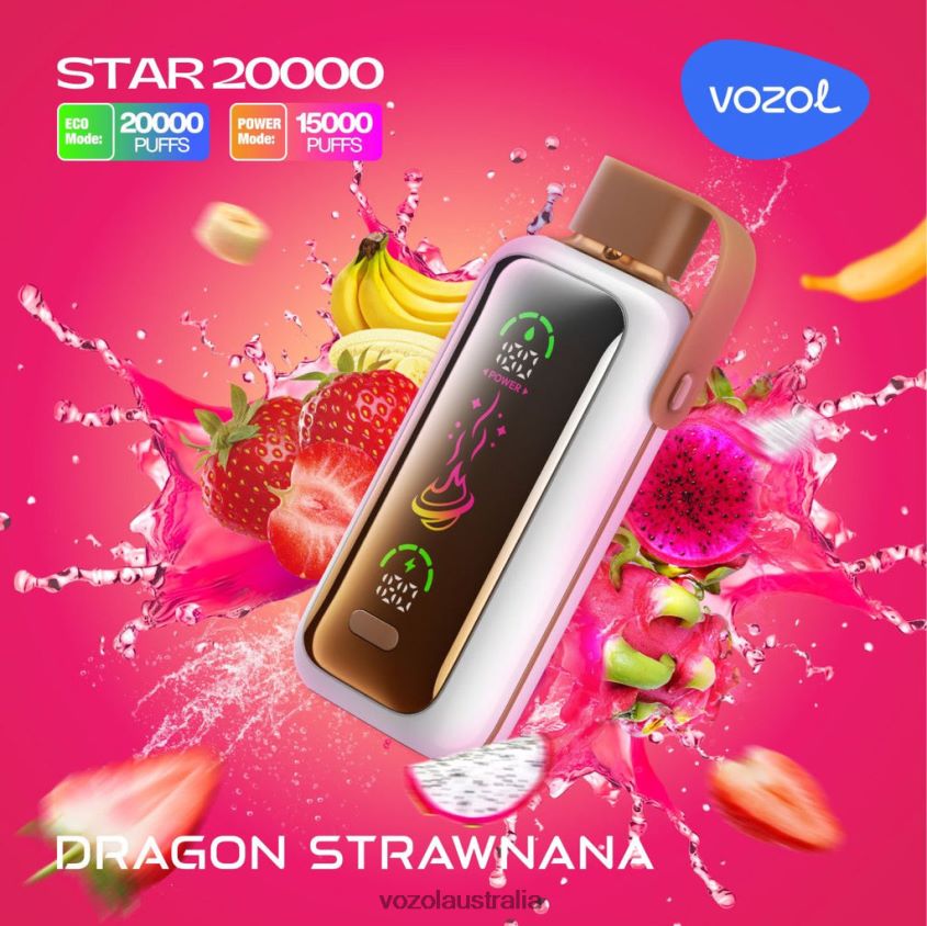 VOZOL Vape Shop - VOZOL STAR 20000 DRAGON STRAWNANA 60NLTT8