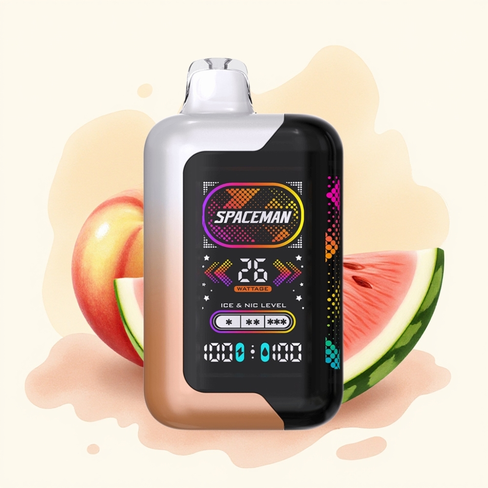 SMOK SPACEMAN SP40000 40000 Puffs Juicy Peach Watermelon 20mL 0% Nicotine 1000mAh Rechargeable LED Screen